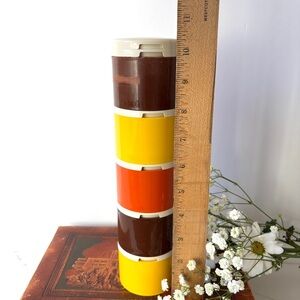 Vintage Tupperware Stackable Spice Shakers - Harvest Colors #1308 Set of 5